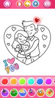 Glitter Heart Love Coloring poster