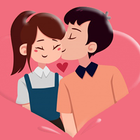 Cute Couple Love Stickers أيقونة