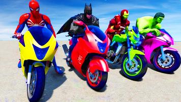 Superhero Bike Stunt Games 3D poster