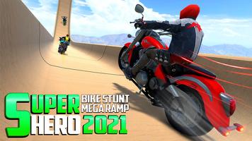 Superhero Bike Game Stunt Race постер