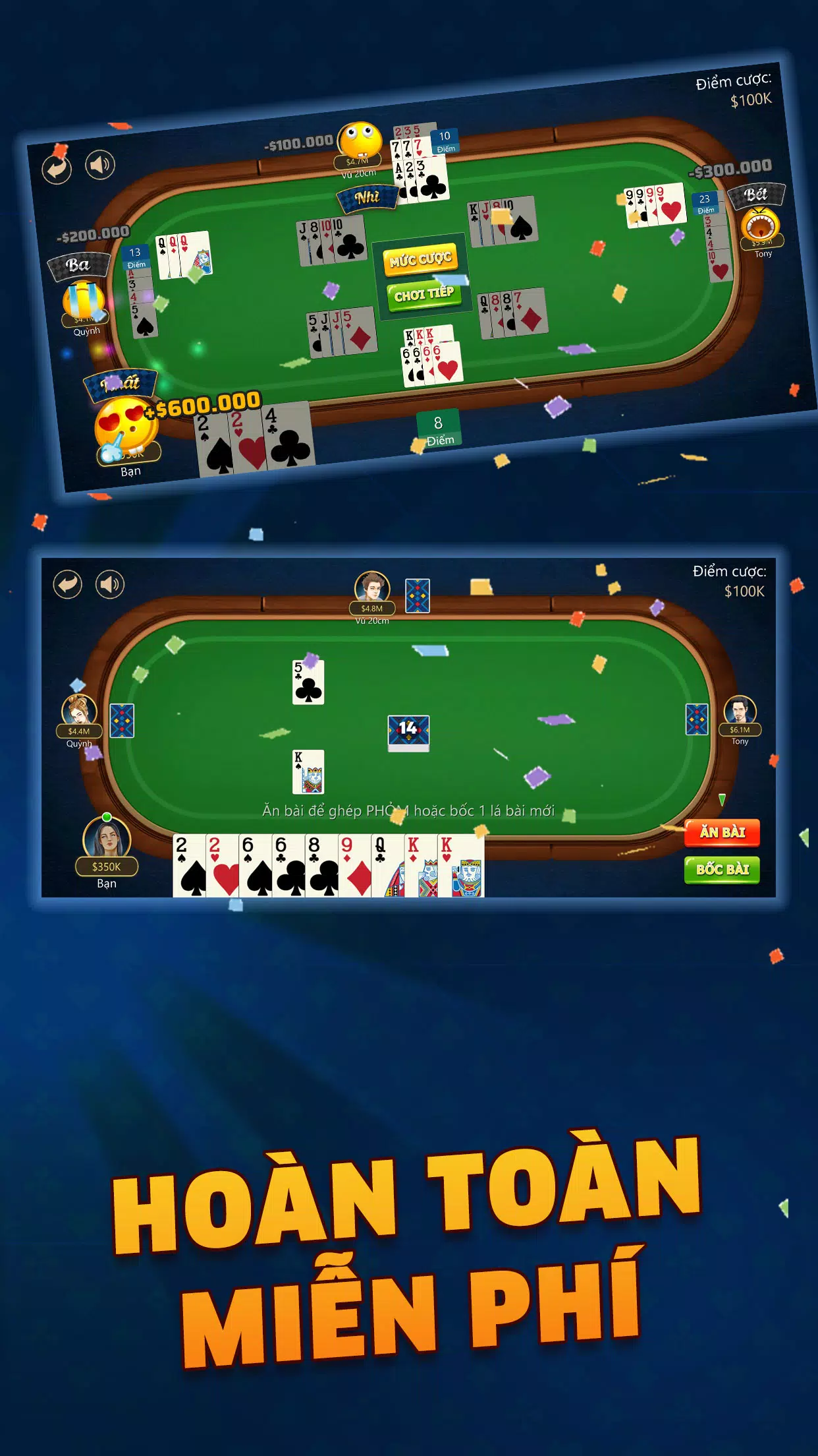 Game bài - Phỏm - Tá Lả - Phom