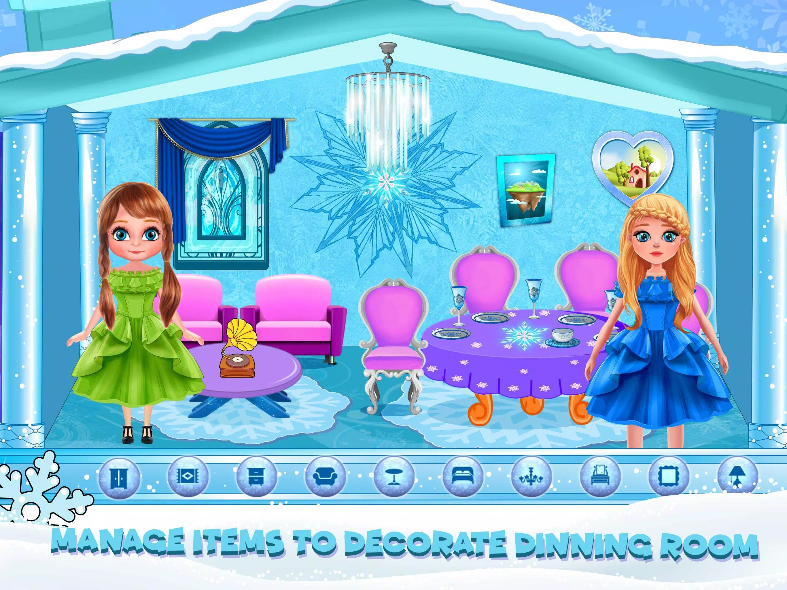 Ice Princess Doll House Games - Decorating and DIY the Dollhouse! 