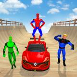 Superhero Mega Ramp Car Stunt icono