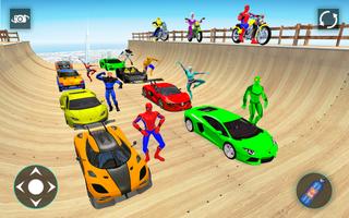 Superhero Mega Ramp Car Stunt syot layar 2