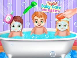 Triplet Baby Care Nursery Newborn Daycare poster