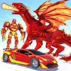 Flying Dragon Robot Car Games icône