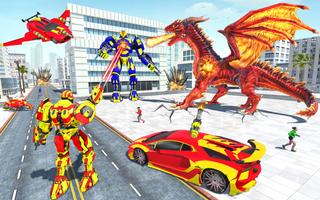 Flying Dragon Robot Car Games скриншот 2