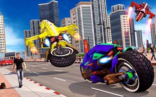 Flying Bike Robot Transforming War screenshot 2