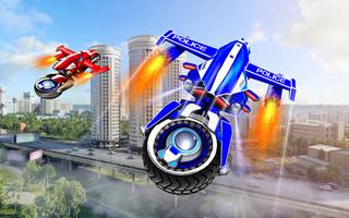 Flying Bike Robot Transforming War постер