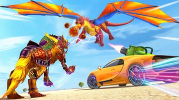 Wolf Robot Car Transform Games screenshot 1