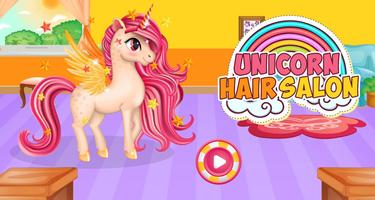 Rainbow Unicorn Makeover: Salon de coiffure pour Affiche
