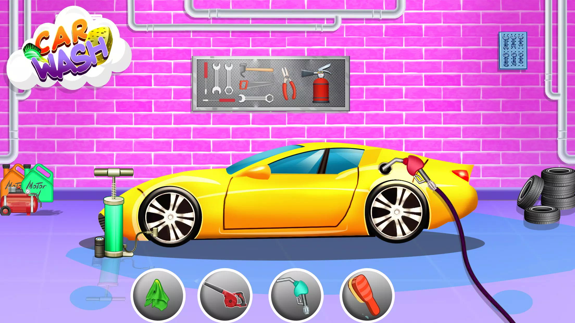 لعبة أطفال- لعبة ورشة غسيل السيارات المرآب for Android - APK Download