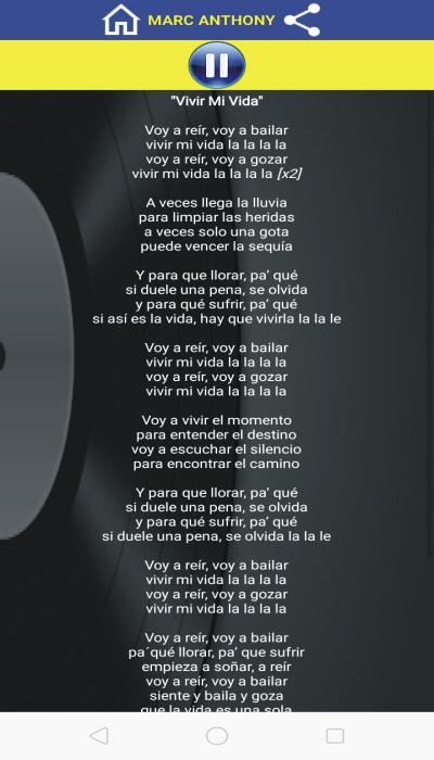 vivir mi vida lyrics