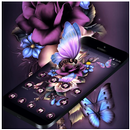 Mor Kelebek Çiçek Teması APK