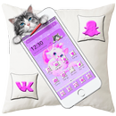 Purple Cute Cat Theme APK