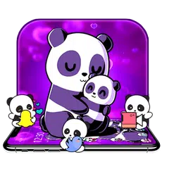 Purple Cute Panda Theme APK download