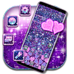 Purple Glitter Love Heart Gravity Theme