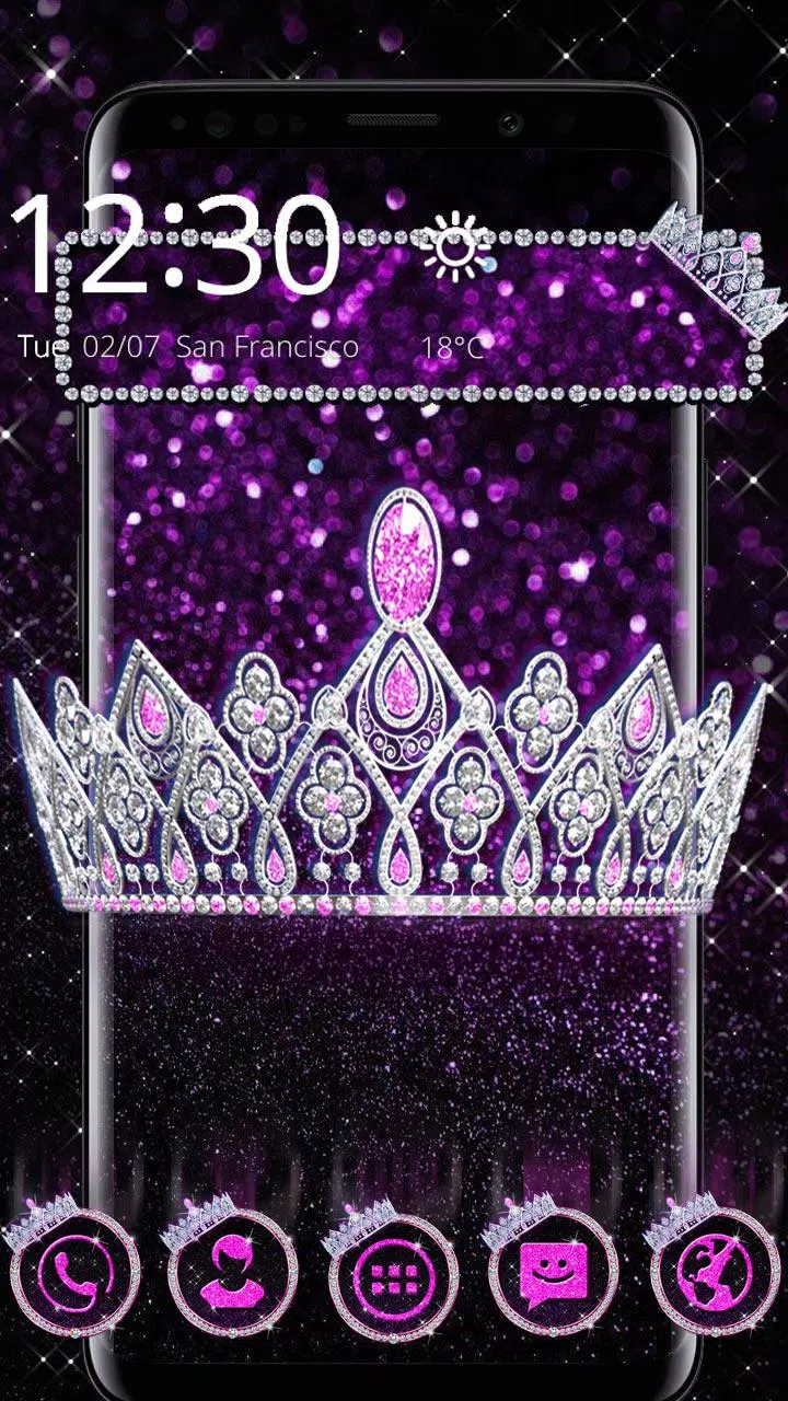 Purple Glitter Queen Theme For Android Apk Download