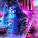 Purple Neon Mask Man Theme APK