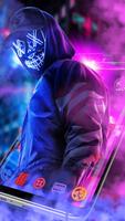 Purple Neon Mask Man Theme स्क्रीनशॉट 2