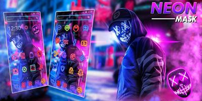 Purple Neon Mask Man Theme स्क्रीनशॉट 3