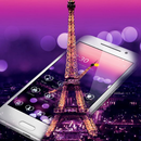 Purple Night Beautiful Eiffel Theme APK