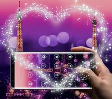Purple Night Beautiful Eiffel Theme screenshot 1