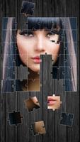 Pretty Cute Girls Faces Puzzle پوسٹر