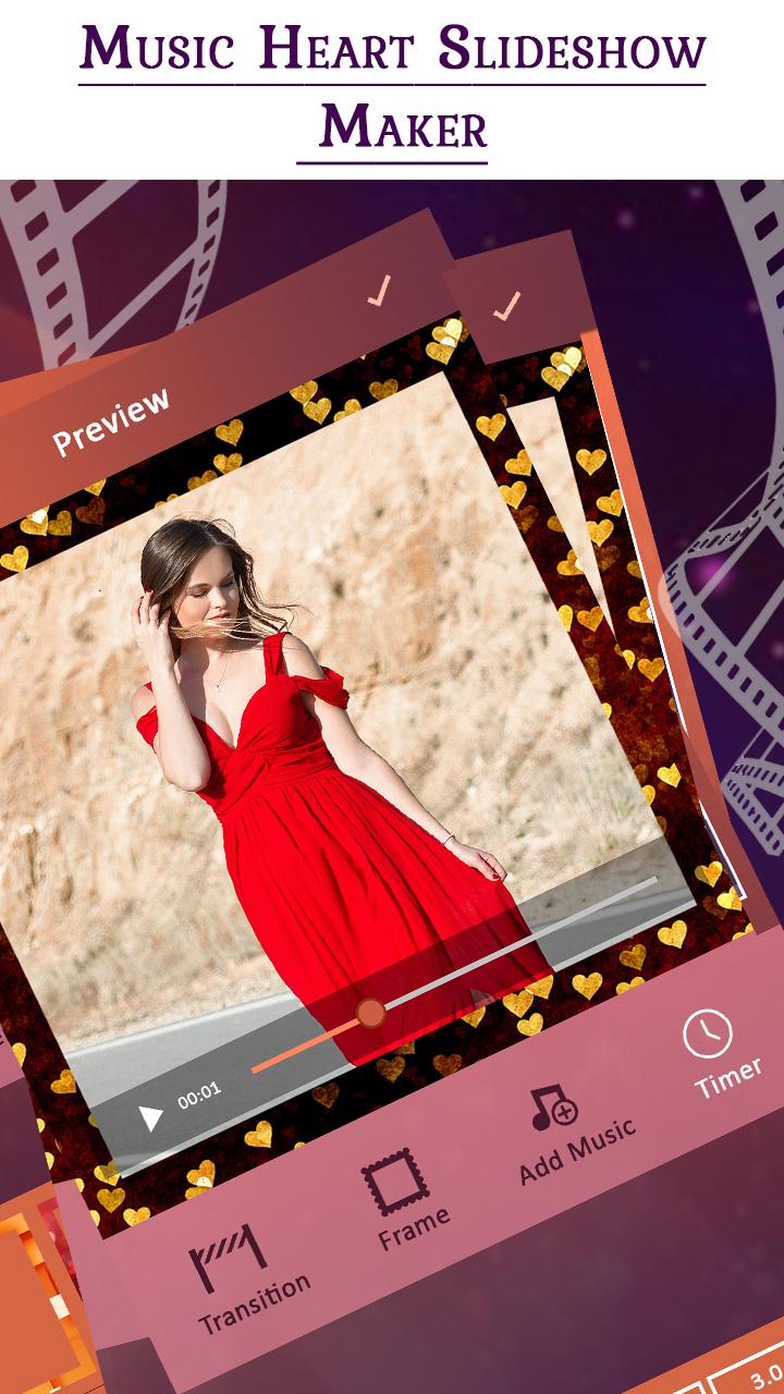 Android 用の Music Heart Slideshow Maker Apk をダウンロード