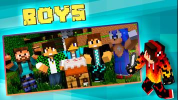 Skins for Minecraft PE الملصق