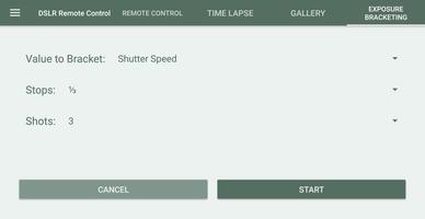 برنامه‌نما DSLR Camera Remote Controller عکس از صفحه
