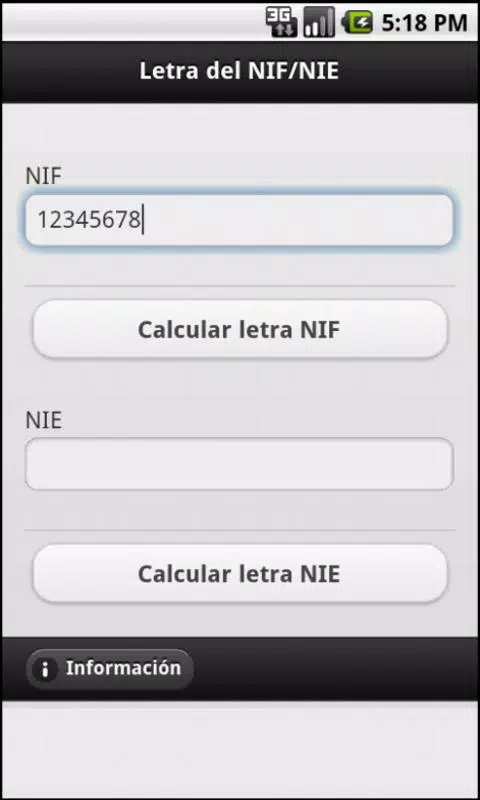 Descarga de APK de Calcular letra del NIF o NIE para Android