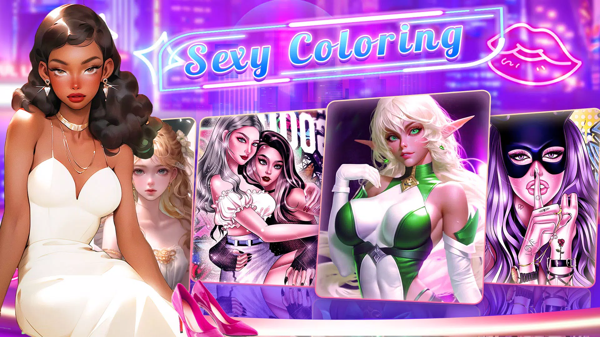 Jogo de colorir anime adulto sexy versão móvel andróide iOS apk