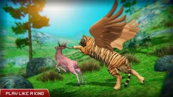 Fliegen-Tiger Familie Sim Plakat
