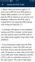 SIM PUK Code capture d'écran 1