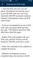 SIM PUK Code capture d'écran 2