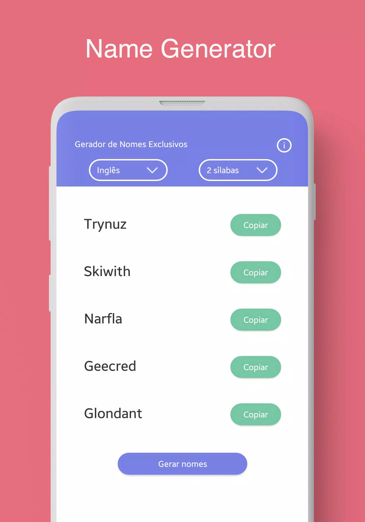 Download do APK de Gerador de Nomes para Android