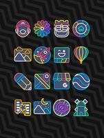 Garis Dark - Lines Icon Pack plakat