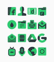Warak Green - Icon Pack Ekran Görüntüsü 1