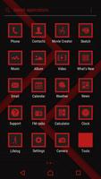 Xperia Theme - Dark Paper Red capture d'écran 2