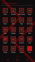 Xperia Theme - Dark Paper Red تصوير الشاشة 2