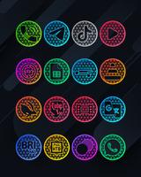 Pixel Net - Neon Icon Pack Poster