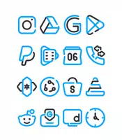 Lineblack - Blue icon Pack اسکرین شاٹ 3