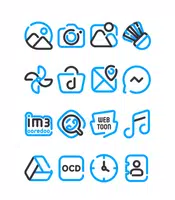 Lineblack - Blue icon Pack اسکرین شاٹ 2