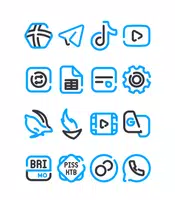 Lineblack - Blue icon Pack اسکرین شاٹ 4