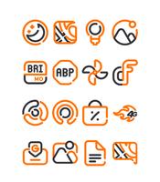 Lineblack - Orange icon Pack Affiche