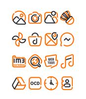 Lineblack - Orange icon Pack capture d'écran 2