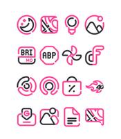 Lineblack - Pink icon Pack Affiche