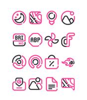 Lineblack - Pink icon Pack ポスター