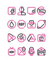 Lineblack - Pink icon Pack capture d'écran 1